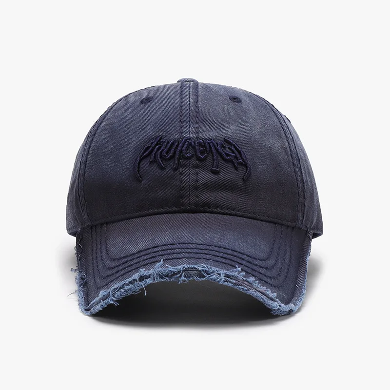 Letter Three-dimensional Embroidery Soft Top Rough Edge Men's BaseballCap European and American Fashion Versatile Cap Adjustable