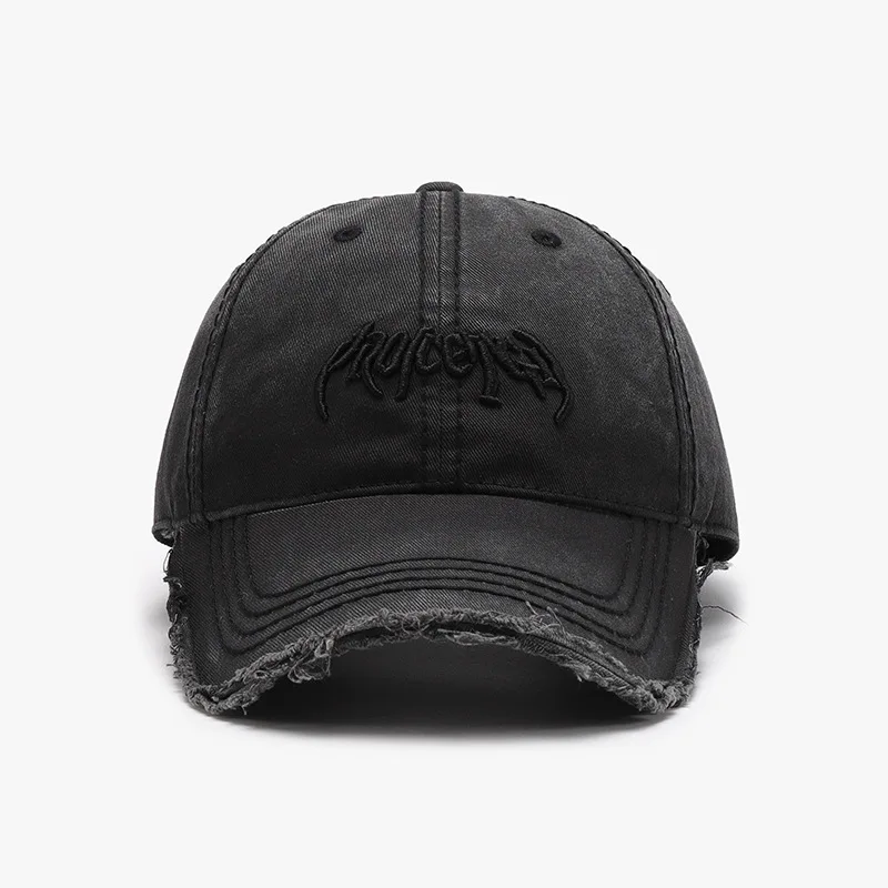 Letter Three-dimensional Embroidery Soft Top Rough Edge Men's BaseballCap European and American Fashion Versatile Cap Adjustable