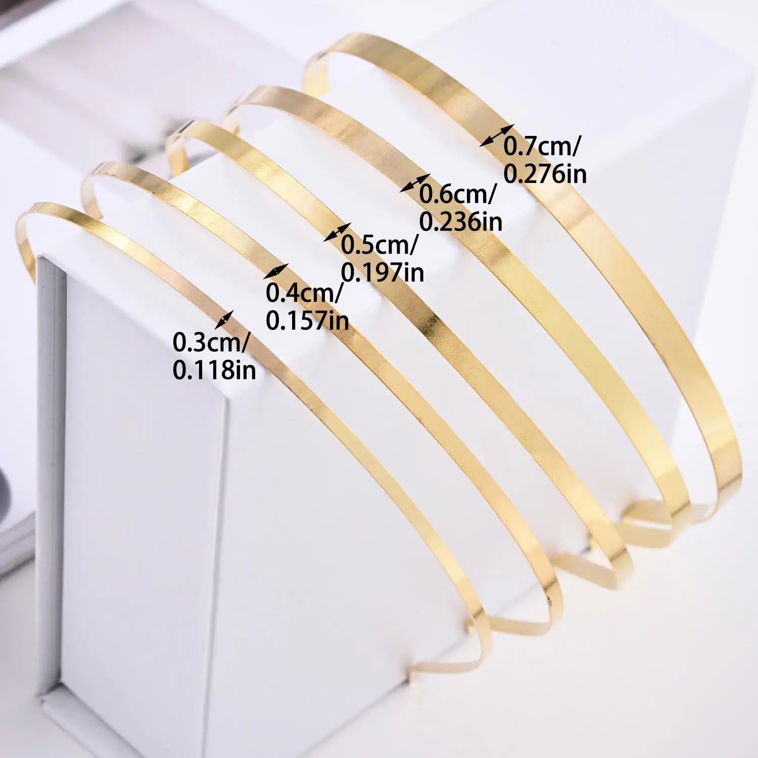 Metal Headbands Blank Smooth Hair Hoop Band DIY Hairband Plain Thin Bulk Headbands for Men Women Jeweley Hair Accessories
