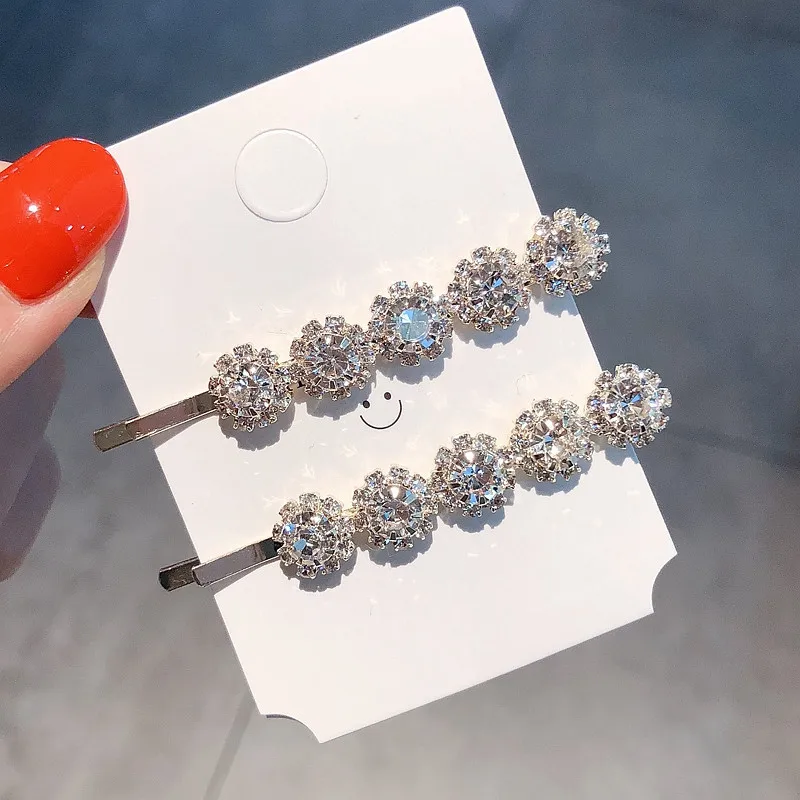 2/3/4pcs Bobby Pins Simple Style Elegant Rhinestone Bangs Clips Set for Girls; Hair Clips; Clips for Head Decoration