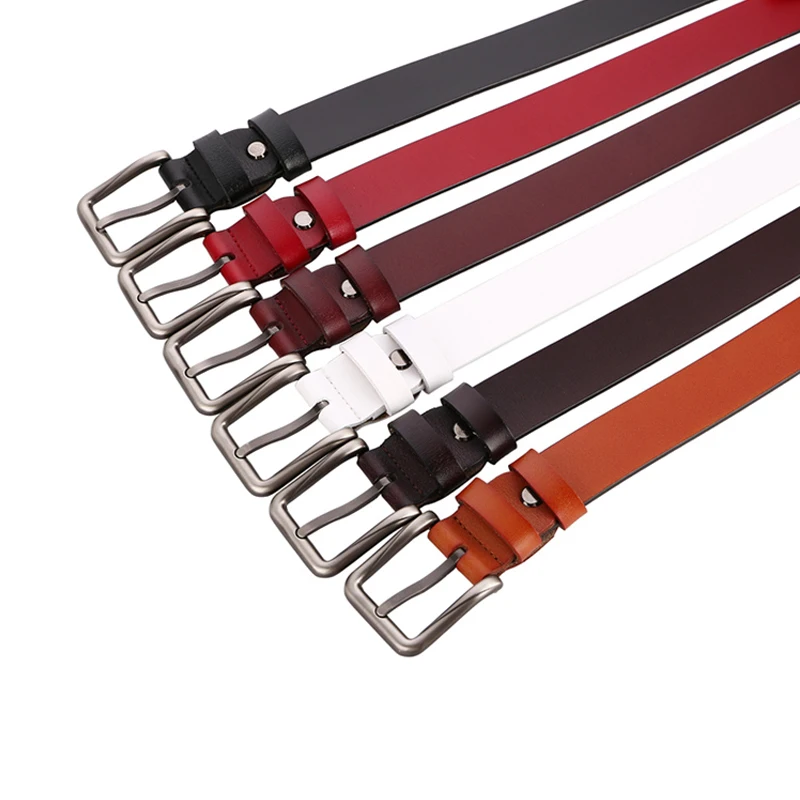 Casual Belt Women Leather Belts for Jeans Pants Fashion Dress Belt for Women with Solid Pin Buckle
