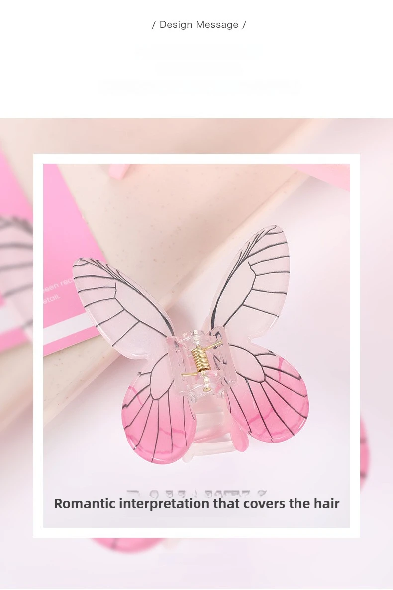 Butterfly Shark Claw 3D Colorful Butterfly Hair Claw Pack Elegant Hair Clips Summer Holiday EssentialShark Clip Hair Accessories