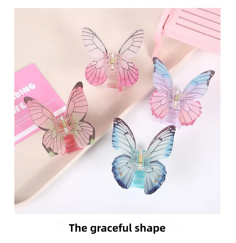 Butterfly Shark Claw 3D Colorful Butterfly Hair Claw Pack Elegant Hair Clips Summer Holiday EssentialShark Clip Hair Accessories