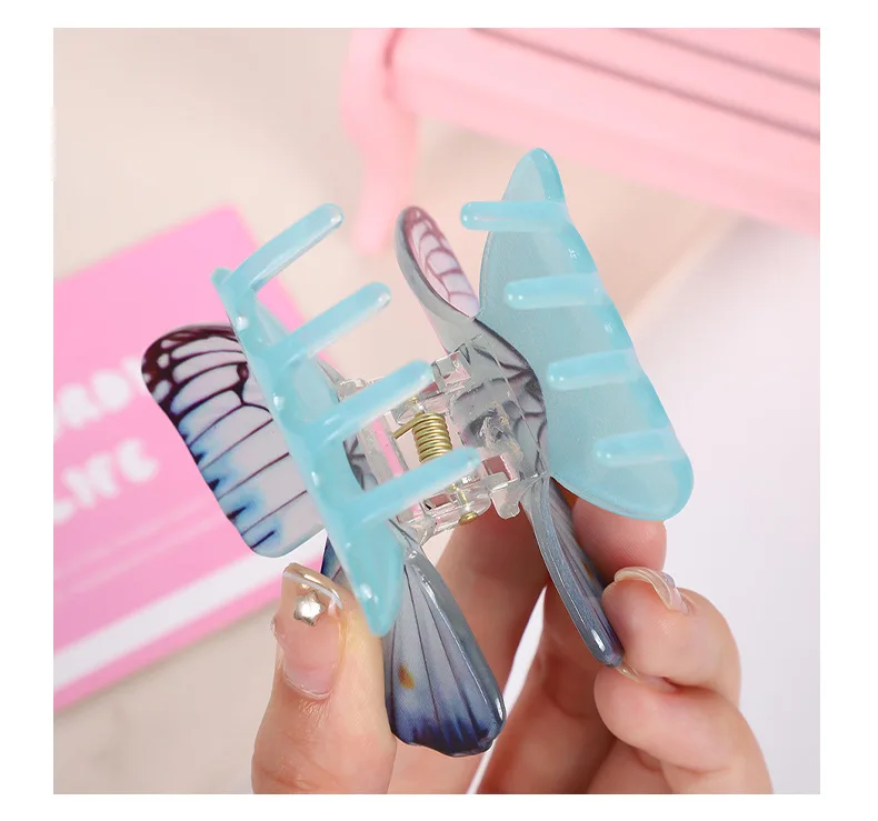 Butterfly Shark Claw 3D Colorful Butterfly Hair Claw Pack Elegant Hair Clips Summer Holiday EssentialShark Clip Hair Accessories