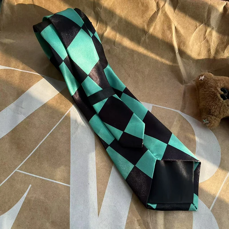 Demon Slayer Men Neck Tie Anime Agatsuma Zenitsu Cosplay Polyester 8cm printing Necktie Personality Cravate Party Accessories