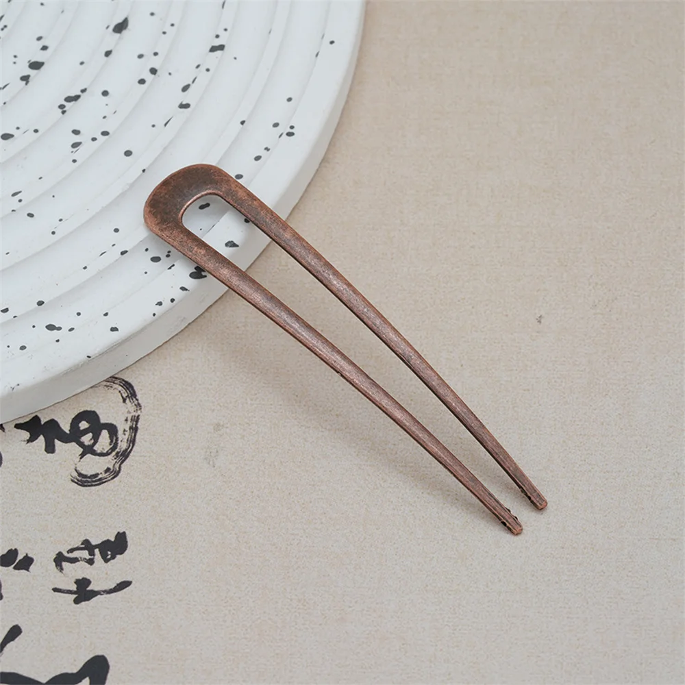 Simple U Shaped Metal Hair Sticks 2 Prongs Twist Hair Fork For Buns Chignons Women Girls Ponytail Hold Daily Hairstyles Tool