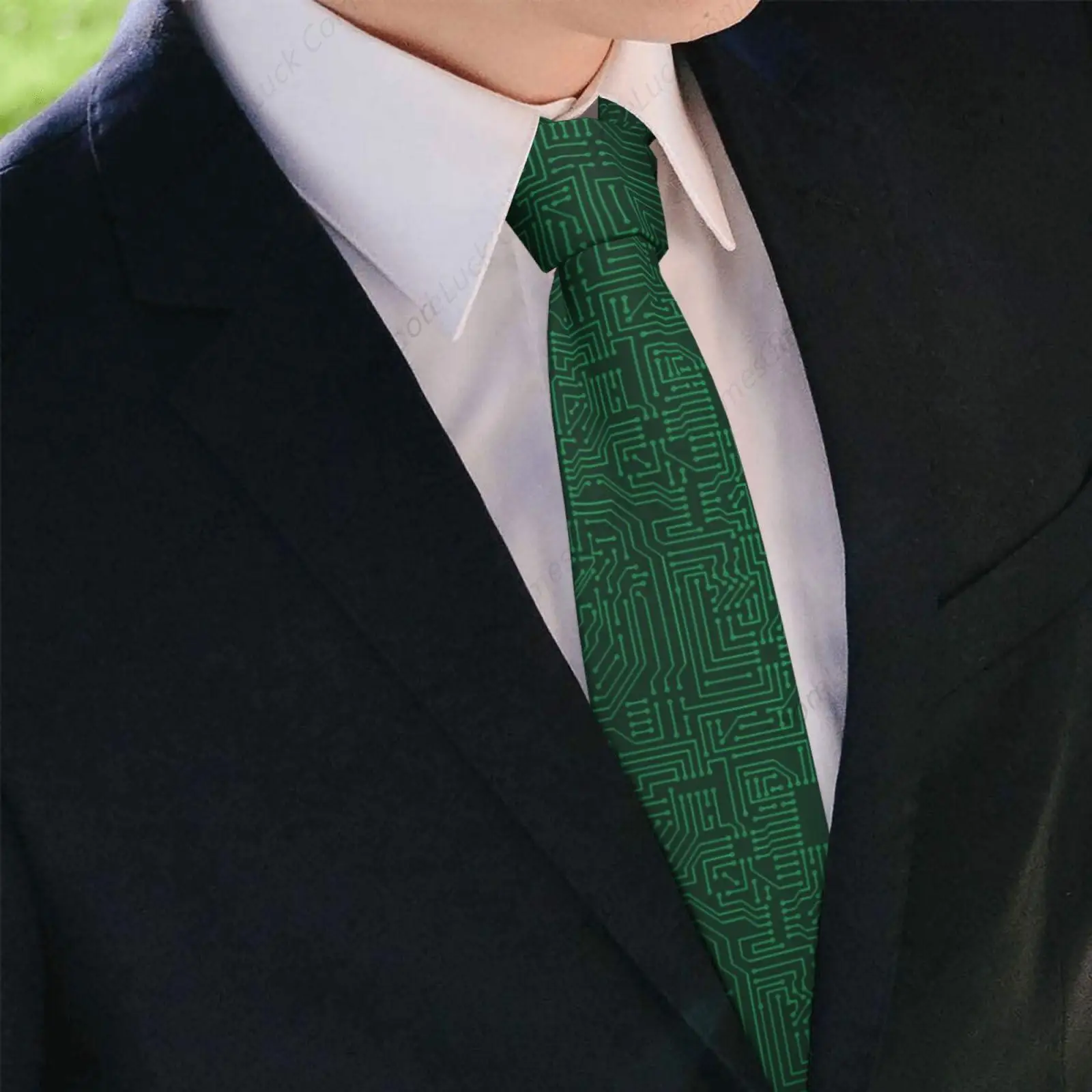 Computer Circuit Board Men'S Ties Classic Silk Mens Neckties Novelty Soft Neck Tie For Formal Business Ties Wedding Party