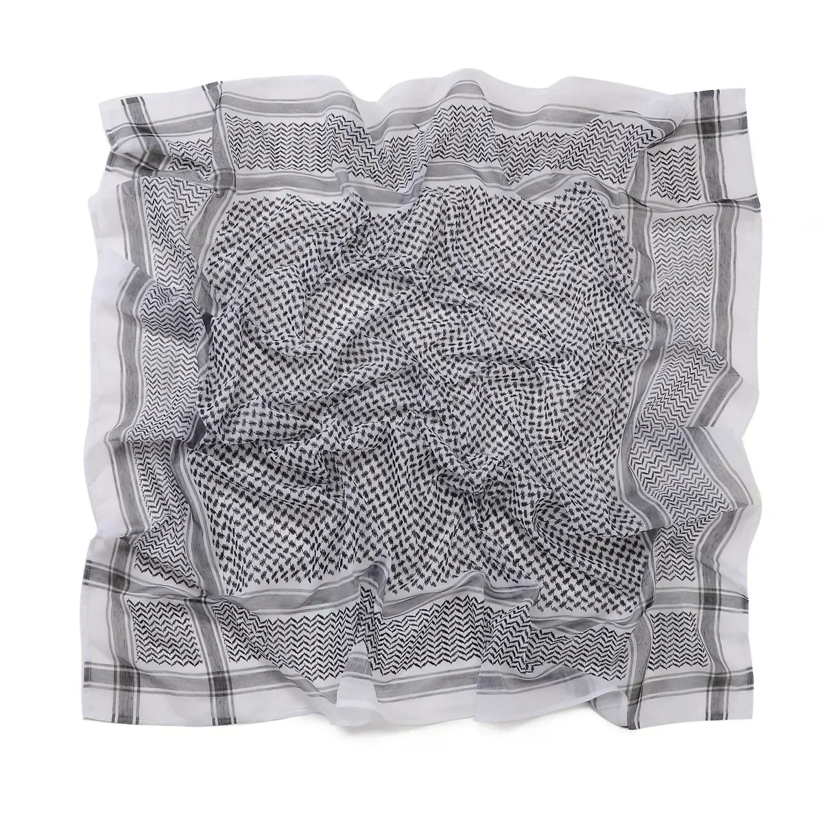 Arab Shemagh Muslim Keffiyeh Head Wrap Tactical Desert Head Neck Scarf Military Shawl Arabic Scarf Headwear with Agal Rope