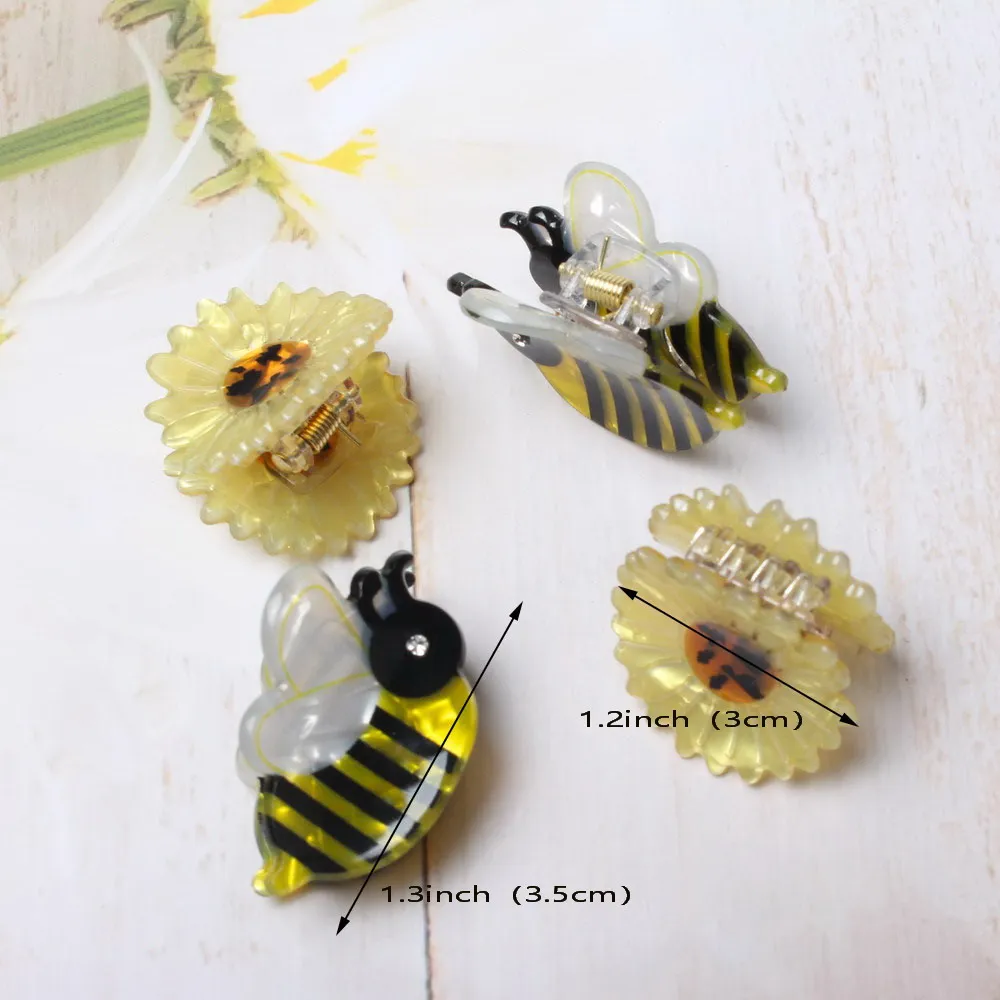 4pack Hair Clip Daisy Small Hair Claw for Women Girls Flower Butterfly Acrylic Fashion Crab for Hair Clamps Hair Accessories