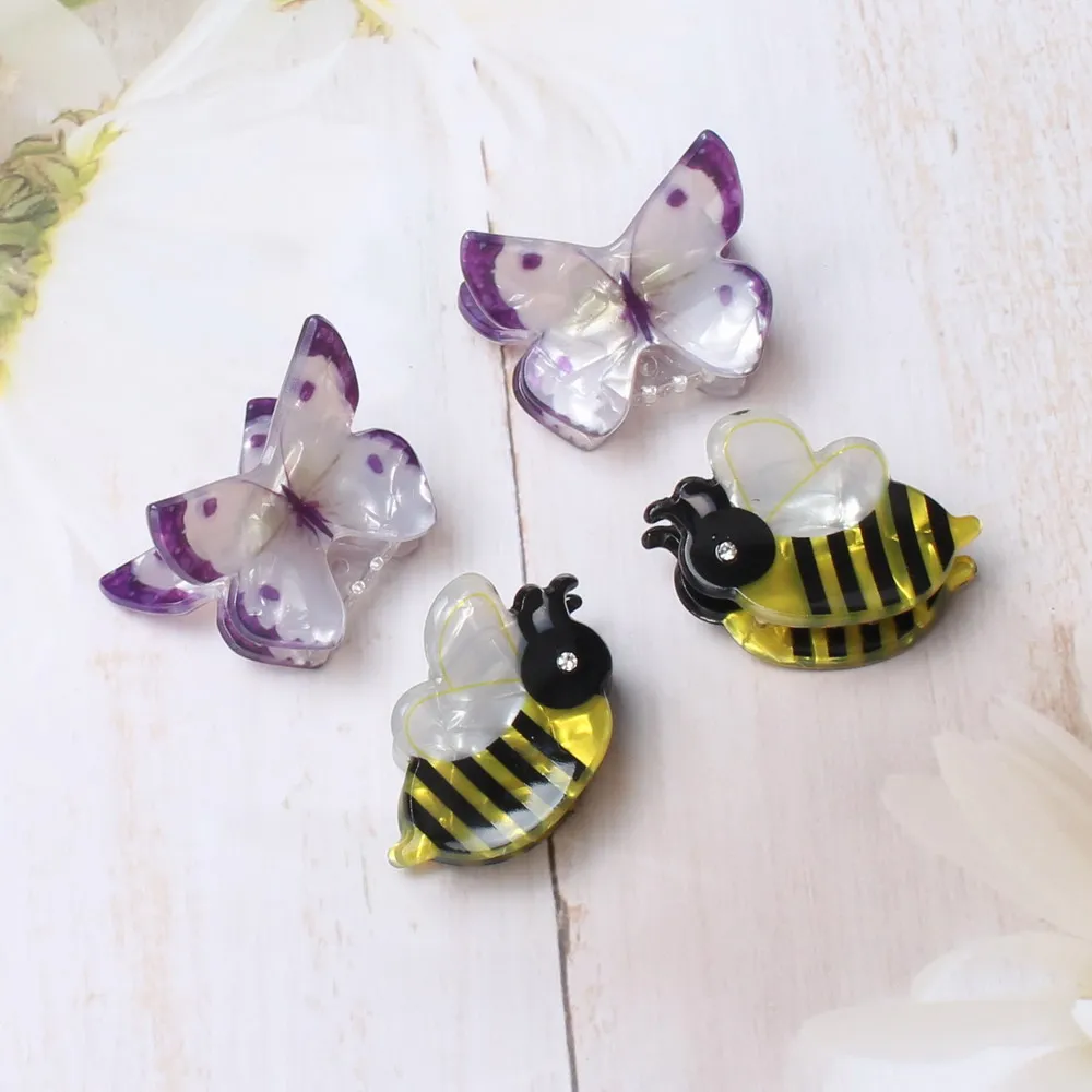 4pack Hair Clip Daisy Small Hair Claw for Women Girls Flower Butterfly Acrylic Fashion Crab for Hair Clamps Hair Accessories