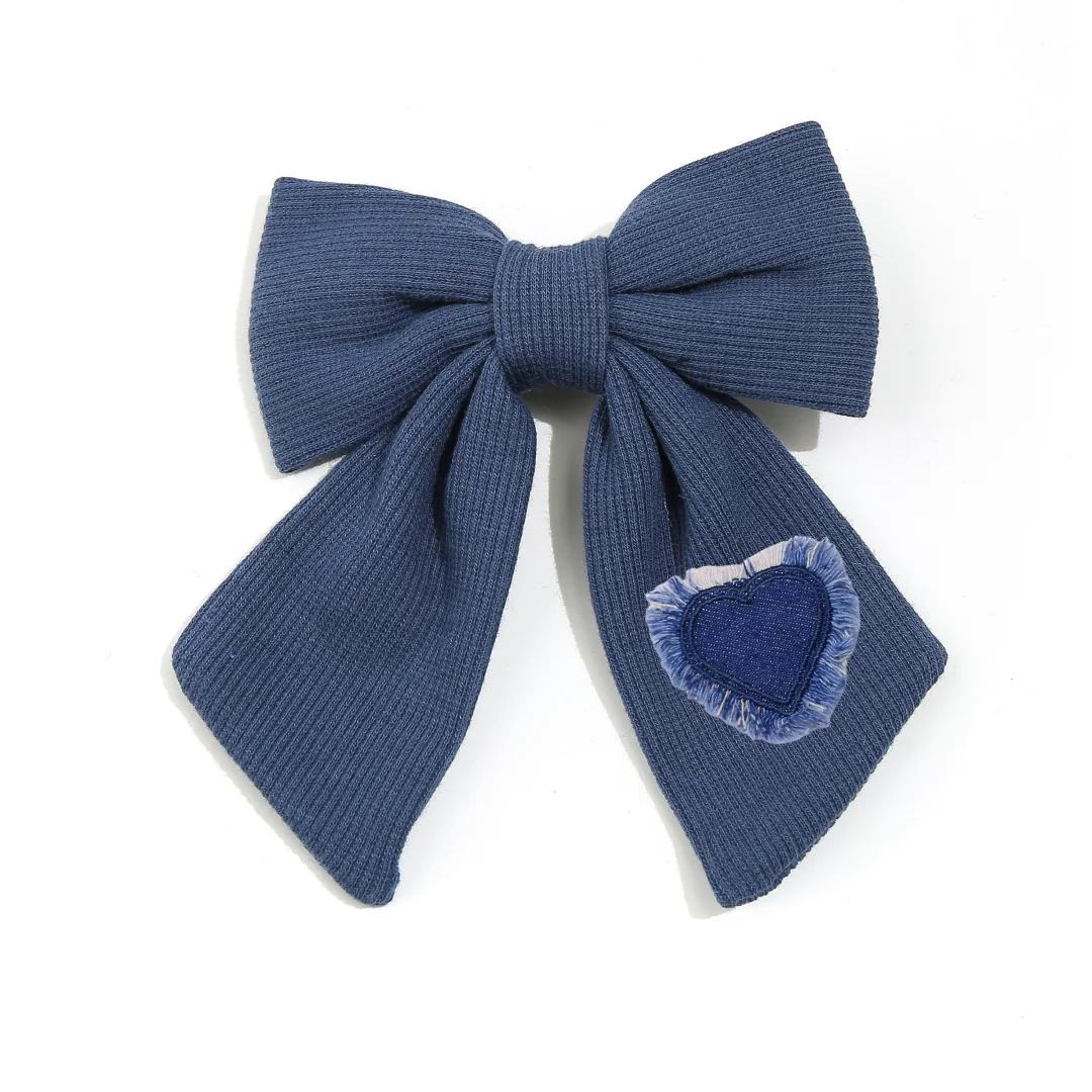Fashion Denim Heart Sporty Style Hairband Hair Clip Accessory for Women And Girls mini cilp baby band girl clip