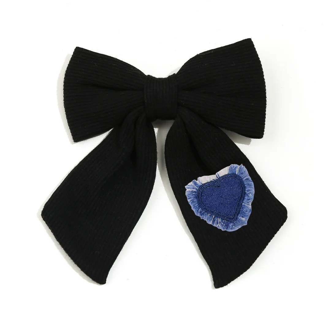 Fashion Denim Heart Sporty Style Hairband Hair Clip Accessory for Women And Girls mini cilp baby band girl clip