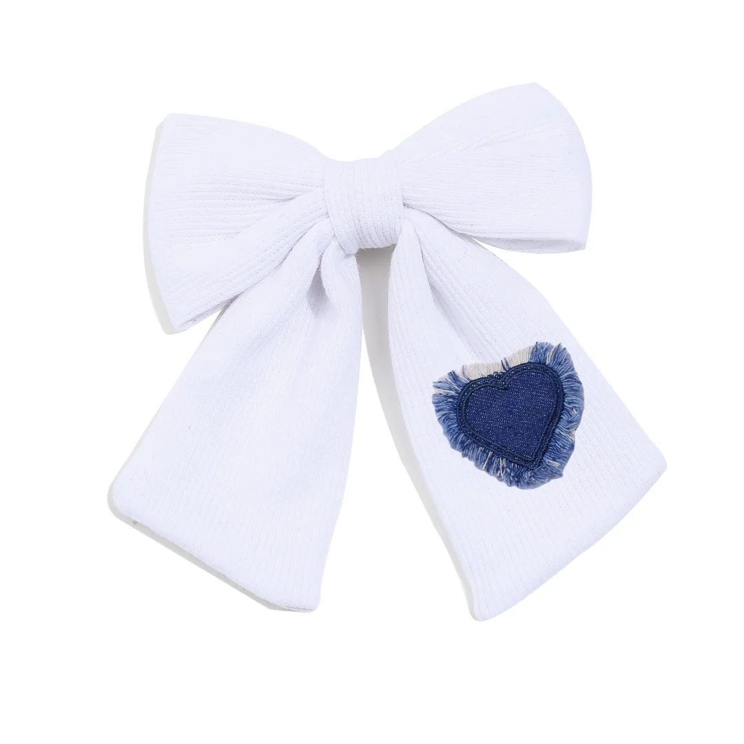 Fashion Denim Heart Sporty Style Hairband Hair Clip Accessory for Women And Girls mini cilp baby band girl clip
