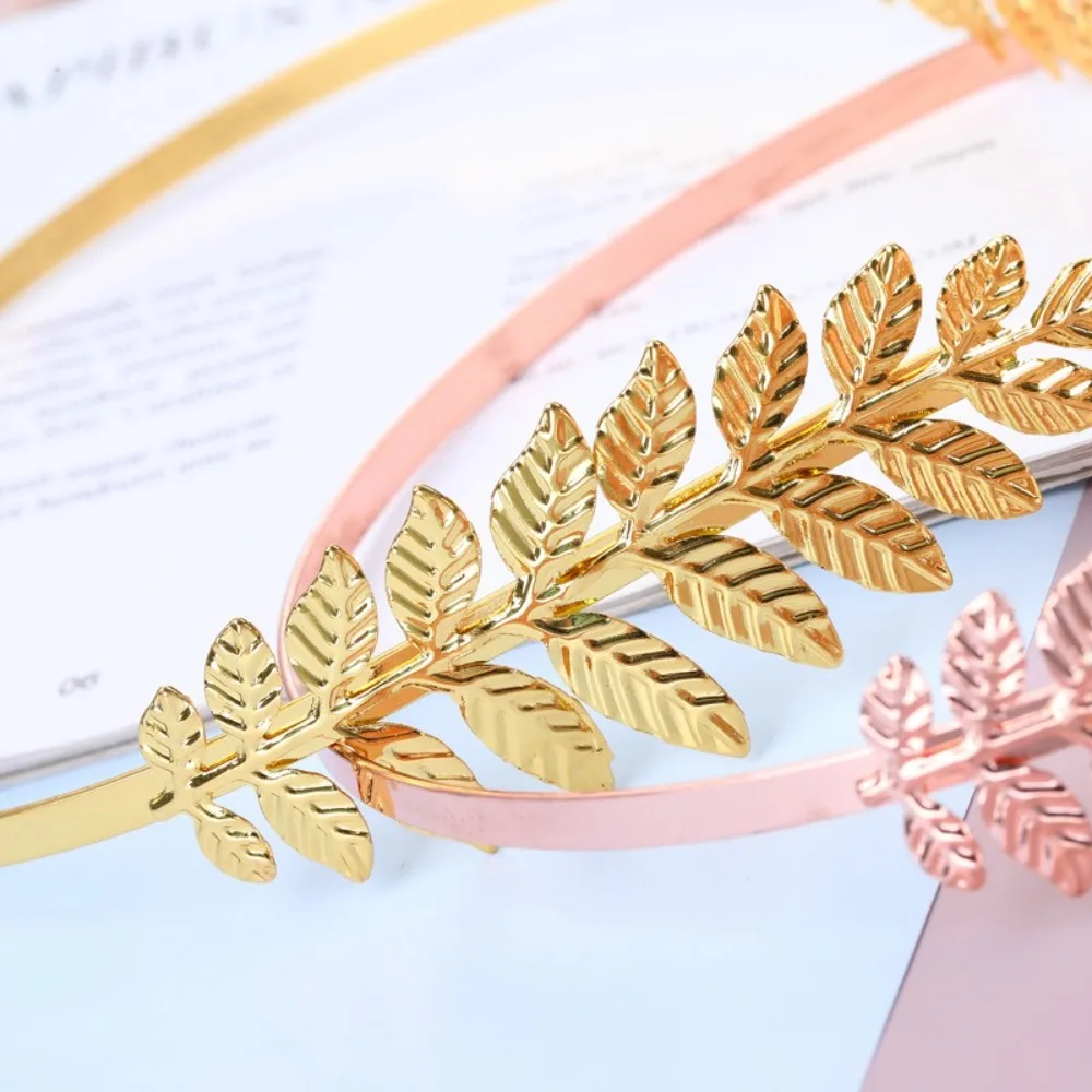Fashion Olive leaves Back-worn Leaf Metal Headband Vintage Hair Accessories Bride Crown Wedding Headpieces for Women
