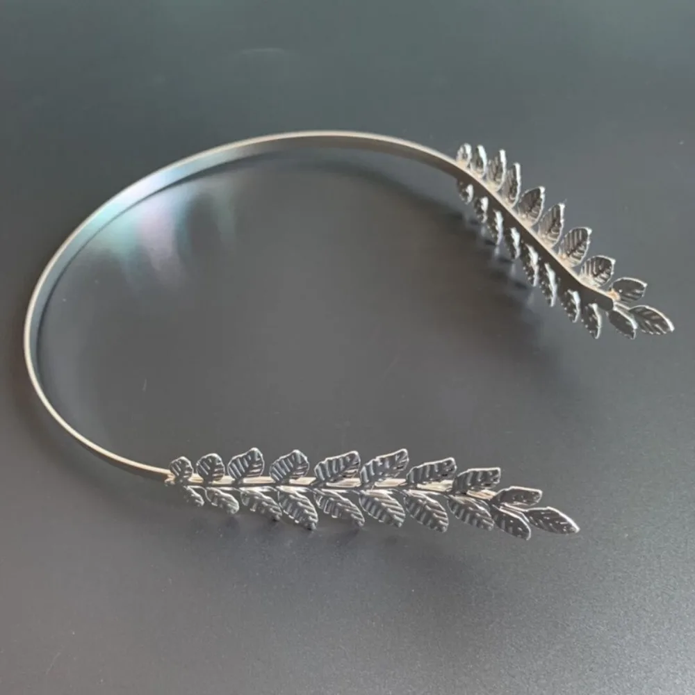 Fashion Olive leaves Back-worn Leaf Metal Headband Vintage Hair Accessories Bride Crown Wedding Headpieces for Women