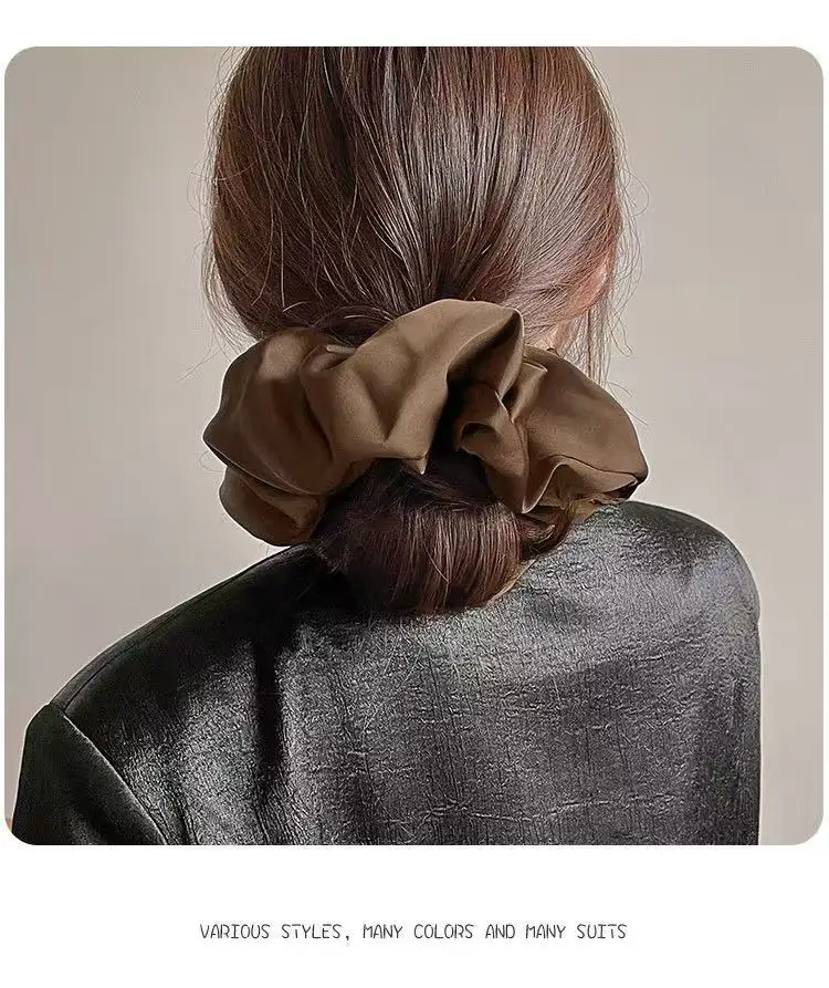 2025 Korean Pure Color Large Scrunchies For Hair Spring New Style Large Colon Hair Ties For Women Fashion Girls Hair Accessories