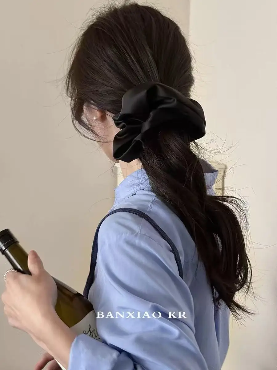 2025 Korean Pure Color Large Scrunchies For Hair Spring New Style Large Colon Hair Ties For Women Fashion Girls Hair Accessories