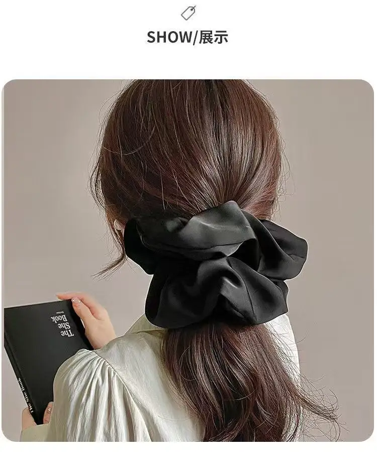 2025 Korean Pure Color Large Scrunchies For Hair Spring New Style Large Colon Hair Ties For Women Fashion Girls Hair Accessories
