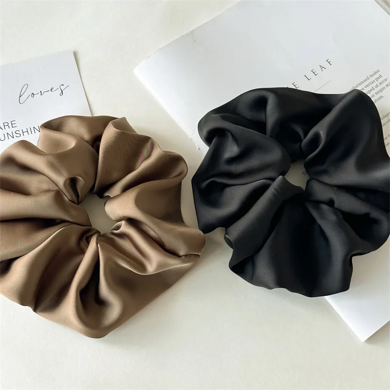 2025 Korean Pure Color Large Scrunchies For Hair Spring New Style Large Colon Hair Ties For Women Fashion Girls Hair Accessories