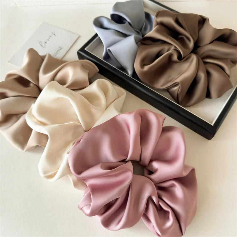 2025 Korean Pure Color Large Scrunchies For Hair Spring New Style Large Colon Hair Ties For Women Fashion Girls Hair Accessories