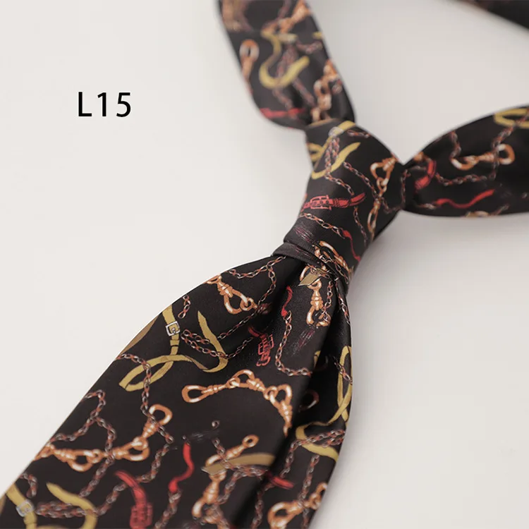 2025 New Vintage Mens Casual Panda Horse Anchor Printed Neckties Gentleman Daily Wear Neck Tie Handmade 8CM Brown Khaki Cravat