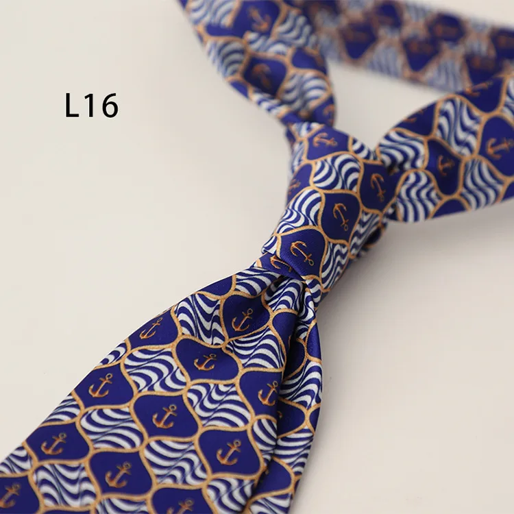 2025 New Vintage Mens Casual Panda Horse Anchor Printed Neckties Gentleman Daily Wear Neck Tie Handmade 8CM Brown Khaki Cravat