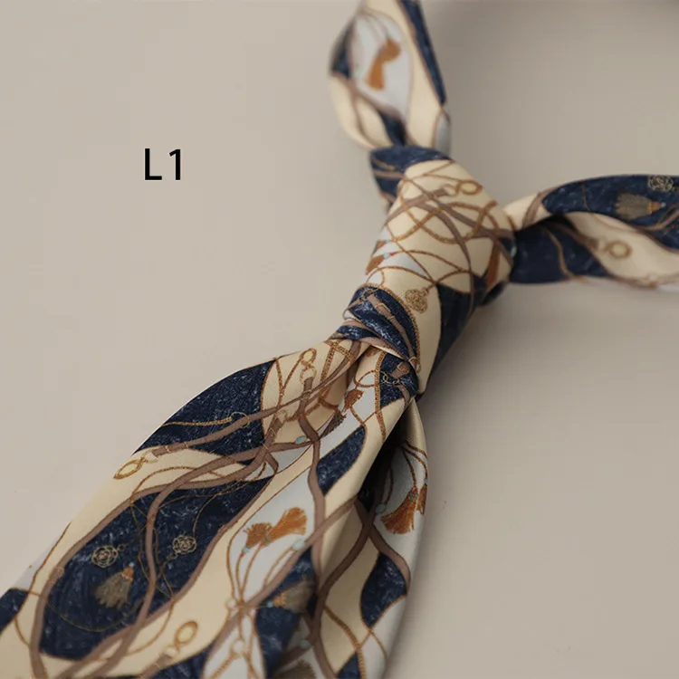 2025 New Vintage Mens Casual Panda Horse Anchor Printed Neckties Gentleman Daily Wear Neck Tie Handmade 8CM Brown Khaki Cravat