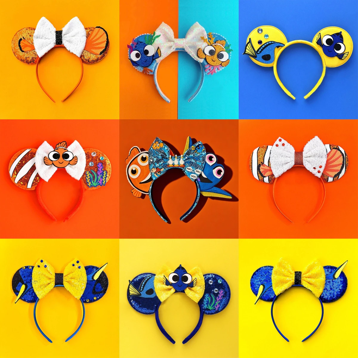 Disney Finding Nemo Headbands For Women Cartoon Clownfish Dory Hairband Kids Mickey Ears Hair Accessories Girl Festival Headwear