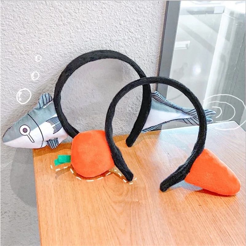 Funny Carrot Headband for Women Elegant Salted Fish Wear It When Washing Your Face and Going Out Hairband Fashion Girl Headwear