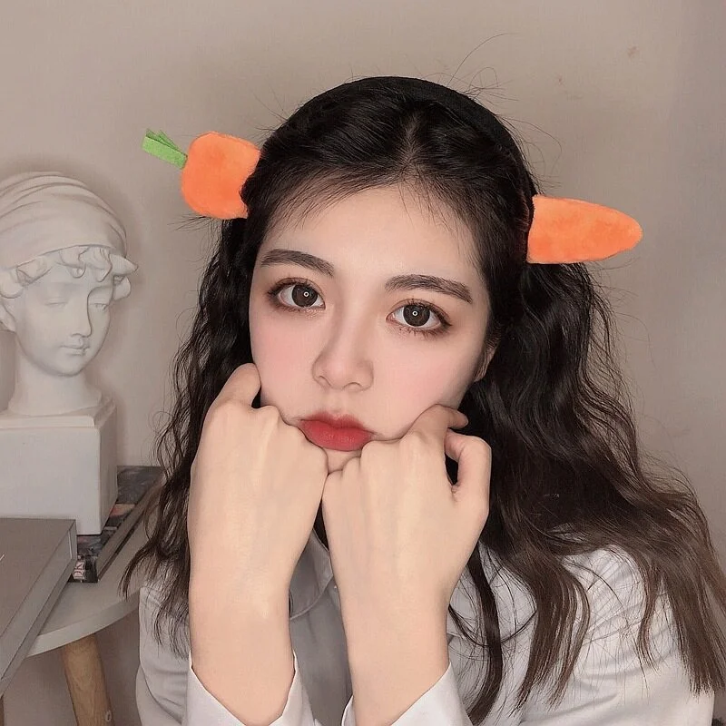 Funny Carrot Headband for Women Elegant Salted Fish Wear It When Washing Your Face and Going Out Hairband Fashion Girl Headwear