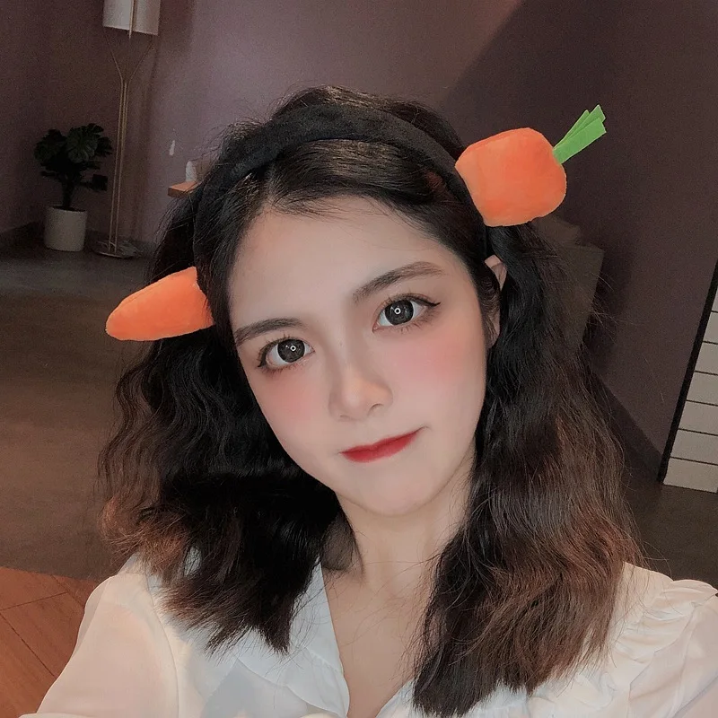 Funny Carrot Headband for Women Elegant Salted Fish Wear It When Washing Your Face and Going Out Hairband Fashion Girl Headwear