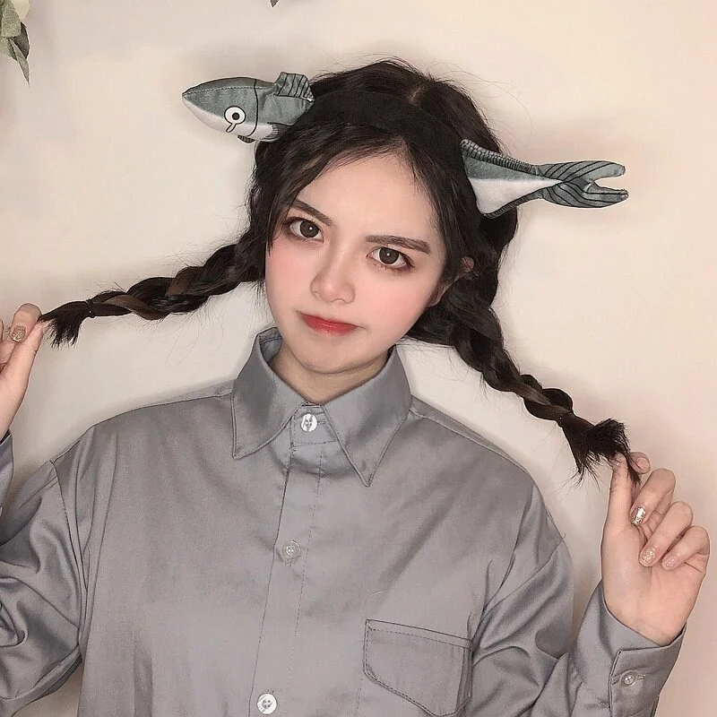 Funny Carrot Headband for Women Elegant Salted Fish Wear It When Washing Your Face and Going Out Hairband Fashion Girl Headwear