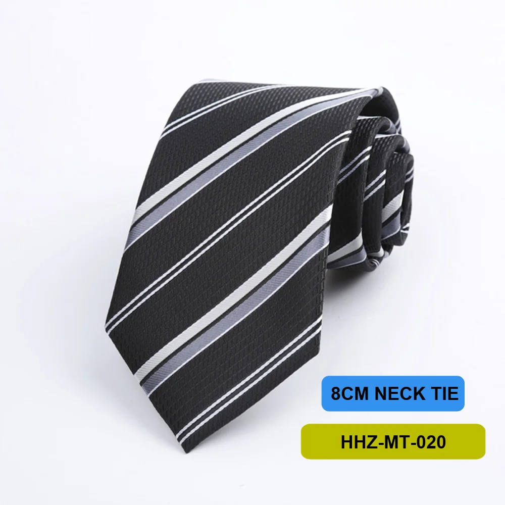 Polyester 8cm Striped Dots Men's Tie Suitable For Wedding Parties Work Black Blue Navy Colors Necktie
