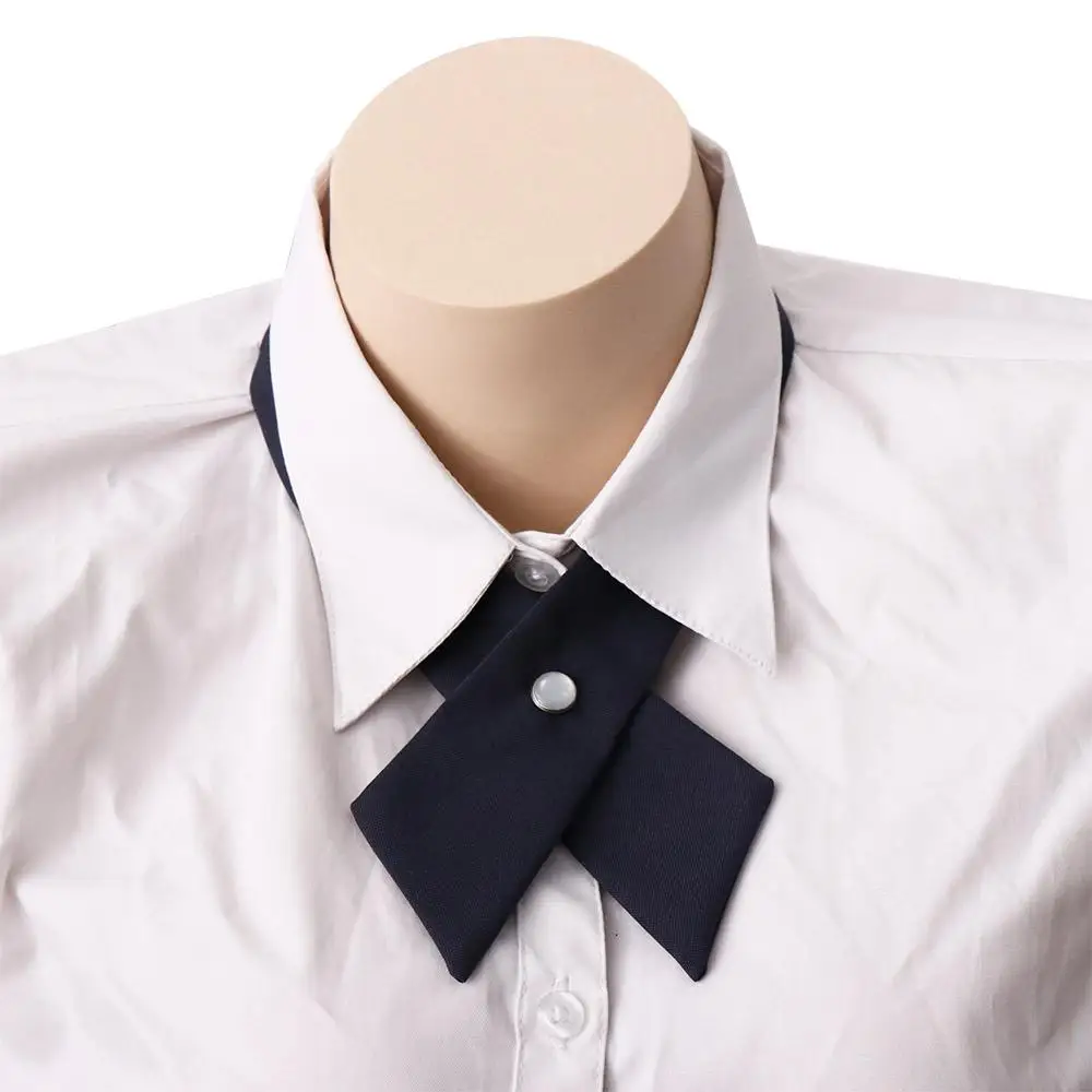 Wedding Business for School Costume Ribbon Tie Solid Color Shirt Accessory Uniform Cravat Neck Ties JK Bow Tie Cross Bow Tie