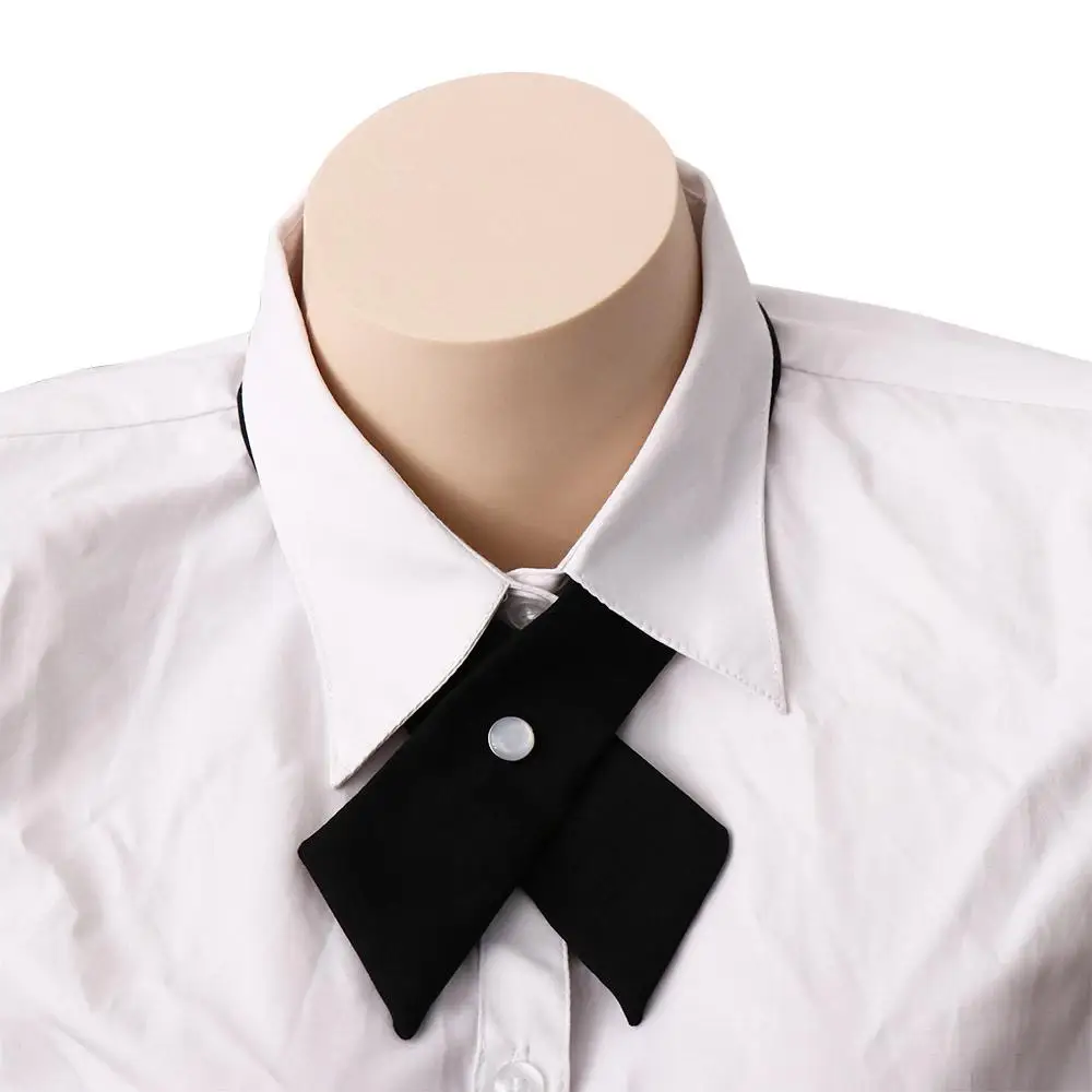 Wedding Business for School Costume Ribbon Tie Solid Color Shirt Accessory Uniform Cravat Neck Ties JK Bow Tie Cross Bow Tie