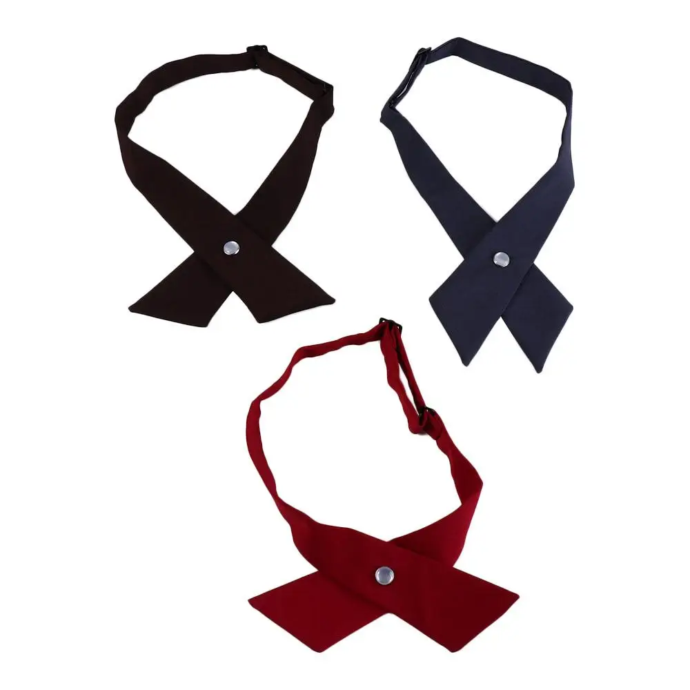 Wedding Business for School Costume Ribbon Tie Solid Color Shirt Accessory Uniform Cravat Neck Ties JK Bow Tie Cross Bow Tie