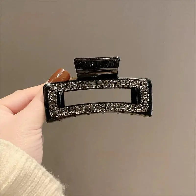Fashionable Edging Rhinestone Square Simple High-Grade Sense Of Hair Clip For Women