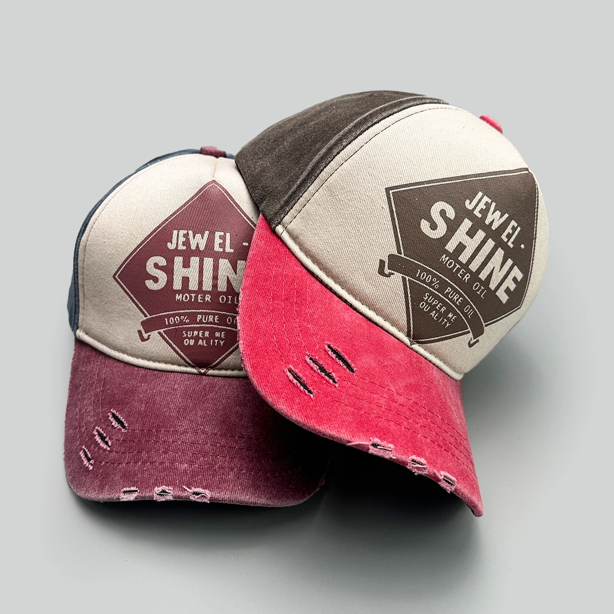 Ins Personal Printed Letters Baseball Hats New Unisex Breathable Broken Style Sunshade Color Block Versatile Hip Hop Peaked Caps