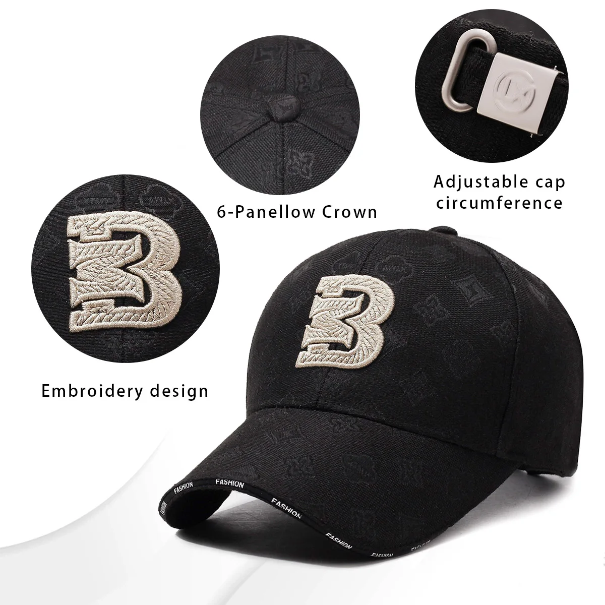 Baseball caps suitable for men and women, fashion sports caps, fashion embroidery, abstract logo, lightweight and portable design