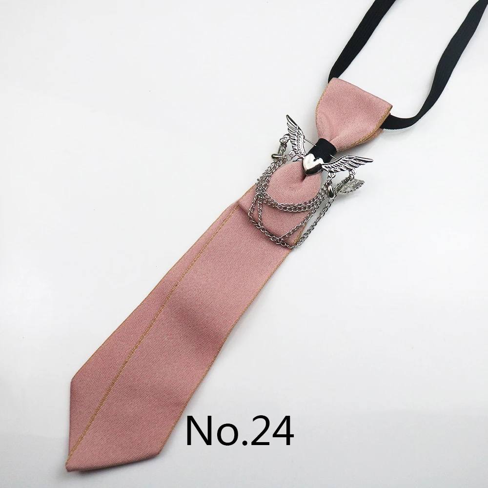 2025 New Luxury Ribbon Neckties Crystal Rhinestone Black Navy Ties For Men Women Brooch Lazy-ties School Uniform Collar Cravat