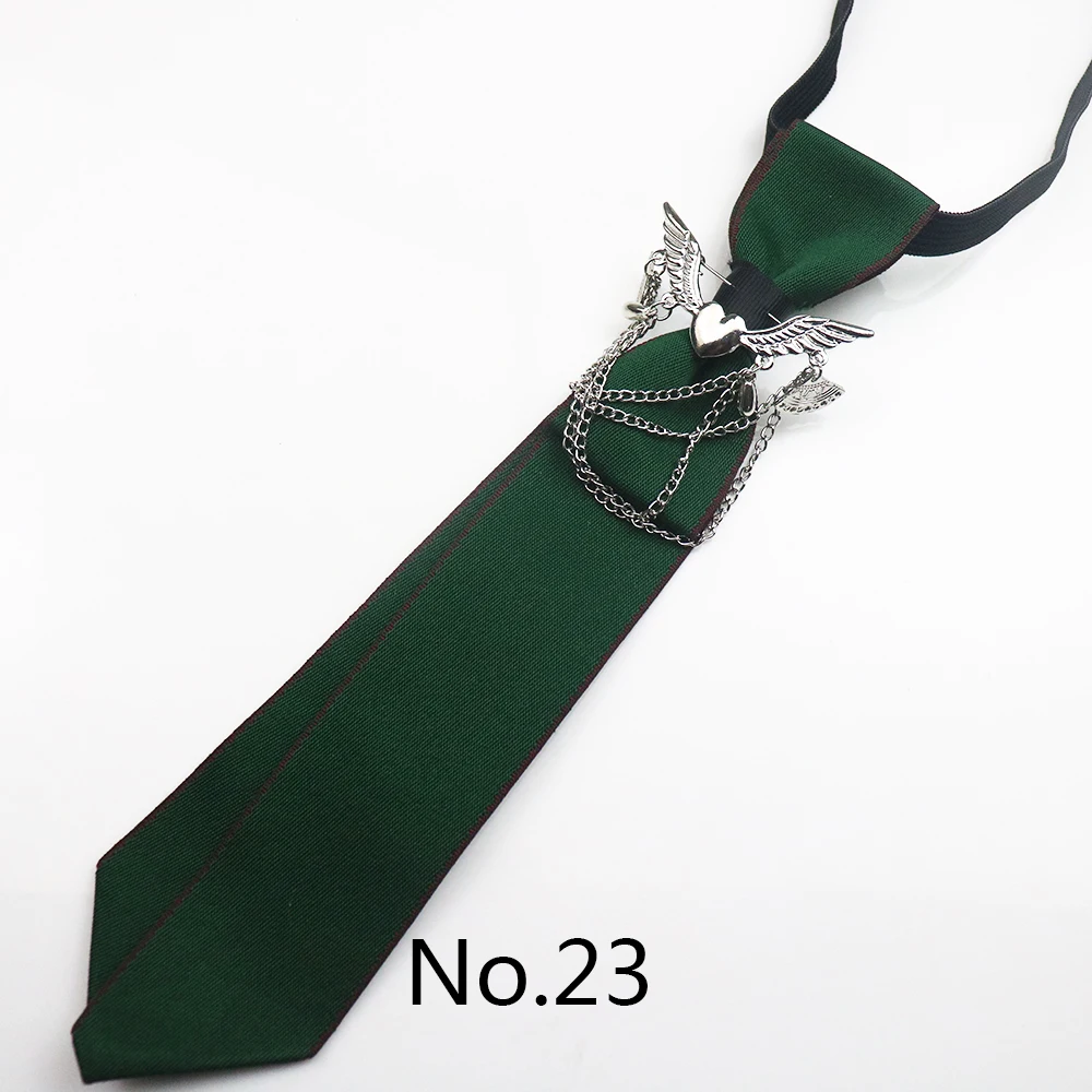 2025 New Luxury Ribbon Neckties Crystal Rhinestone Black Navy Ties For Men Women Brooch Lazy-ties School Uniform Collar Cravat