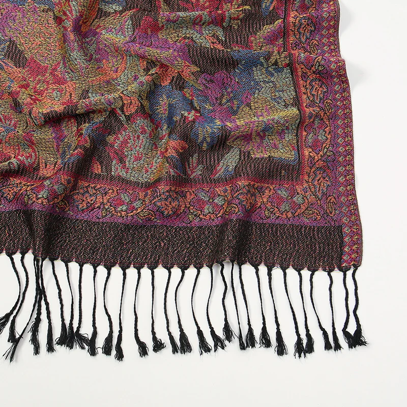 70x175cm Femmes Paisley Echarpe Cachemire Sentiment Pashmina Chales Gland Hijab Bandeau Femme Hiver Foulards Foulard