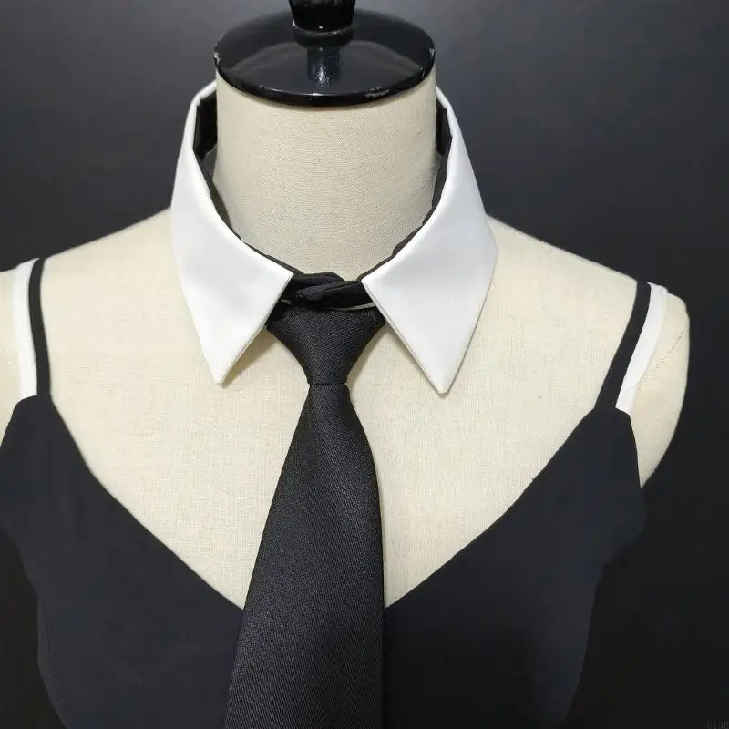 Fashionable Shirt False Collar with Necktie Front for Women's Detachable Collar