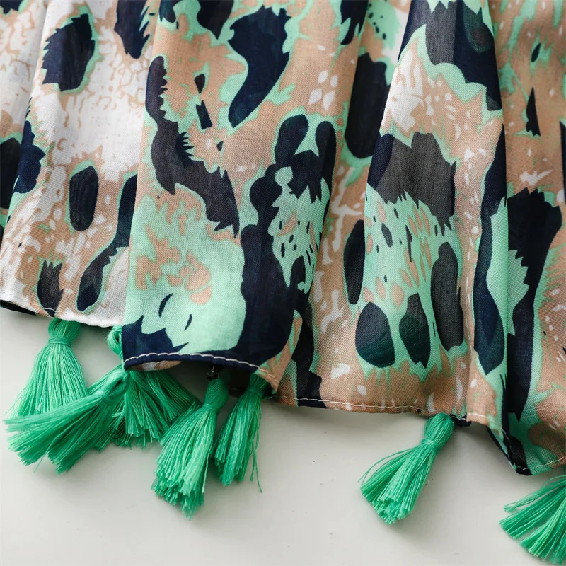 Luxury New Fashion Spot Print Ladies Women Scarf Female Cotton Linen Shawl Tassel Four Seasons Muslim Hijab Wrap Ventilate