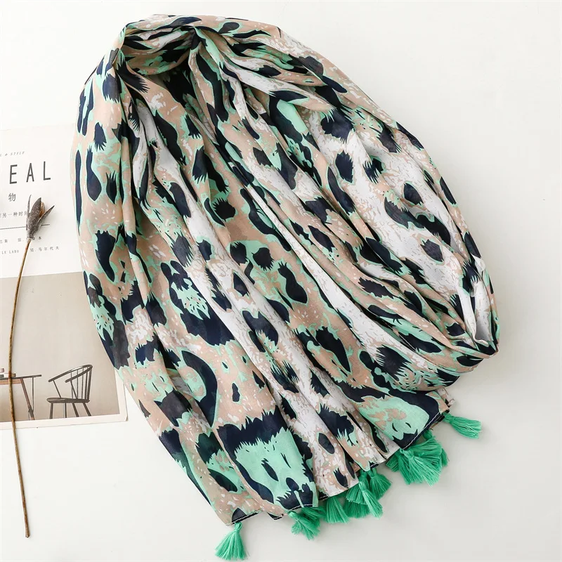 Luxury New Fashion Spot Print Ladies Women Scarf Female Cotton Linen Shawl Tassel Four Seasons Muslim Hijab Wrap Ventilate