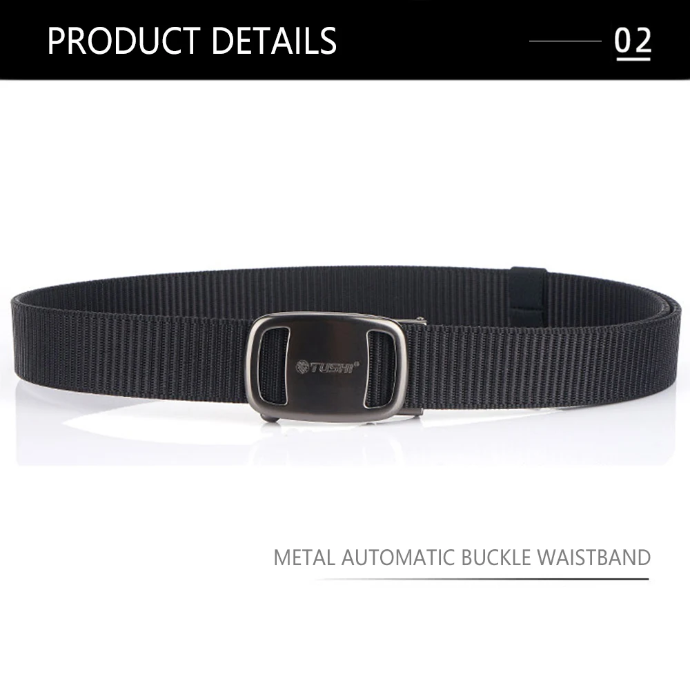 TUSHI New Tactical Belt Nylon Military Army Belt Outdoor Metal Buckle Police Heavy Duty Men's Training Hunting Belt