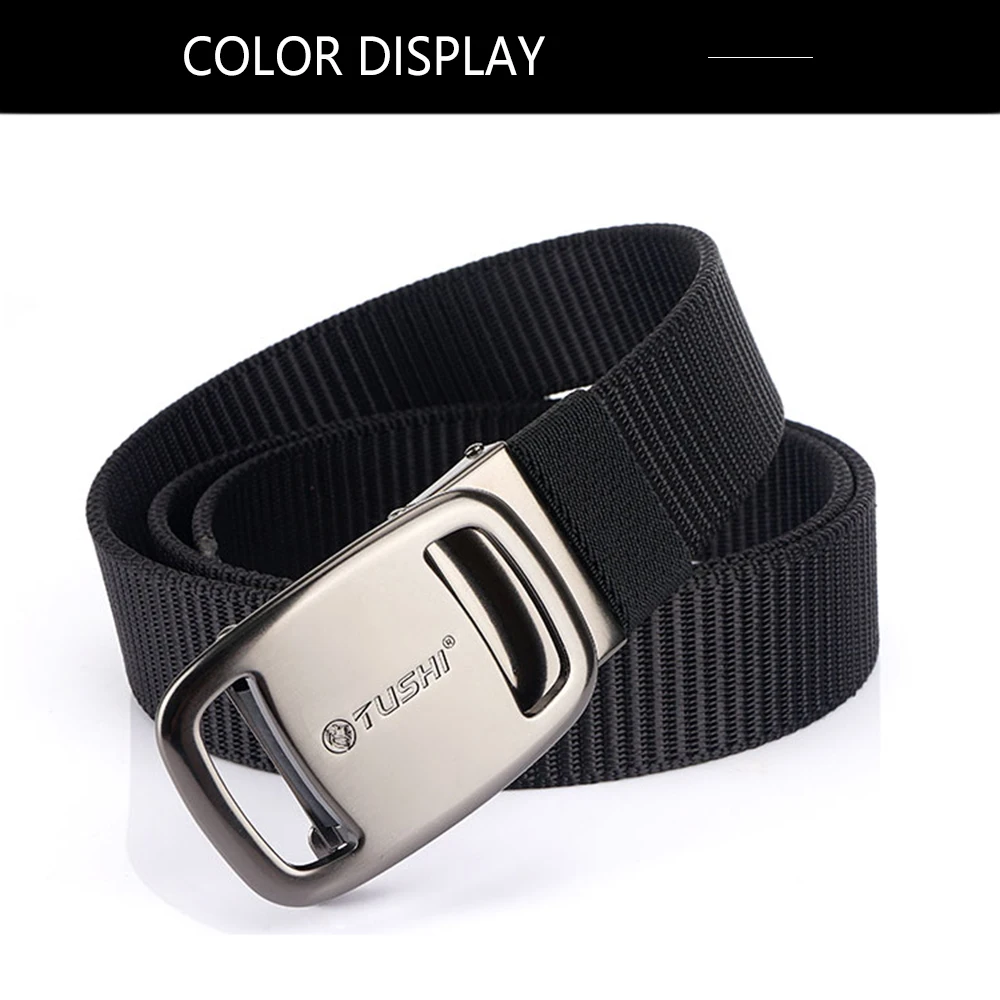 TUSHI New Tactical Belt Nylon Military Army Belt Outdoor Metal Buckle Police Heavy Duty Men's Training Hunting Belt