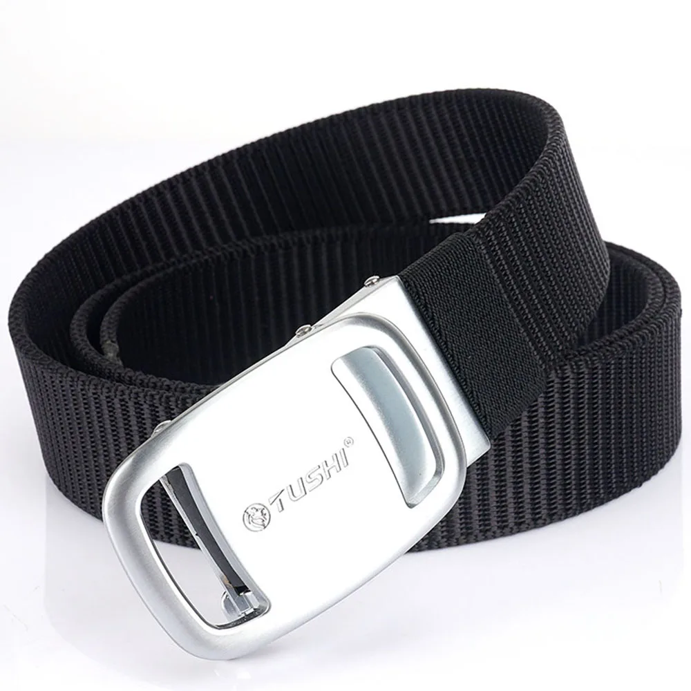TUSHI New Tactical Belt Nylon Military Army Belt Outdoor Metal Buckle Police Heavy Duty Men's Training Hunting Belt