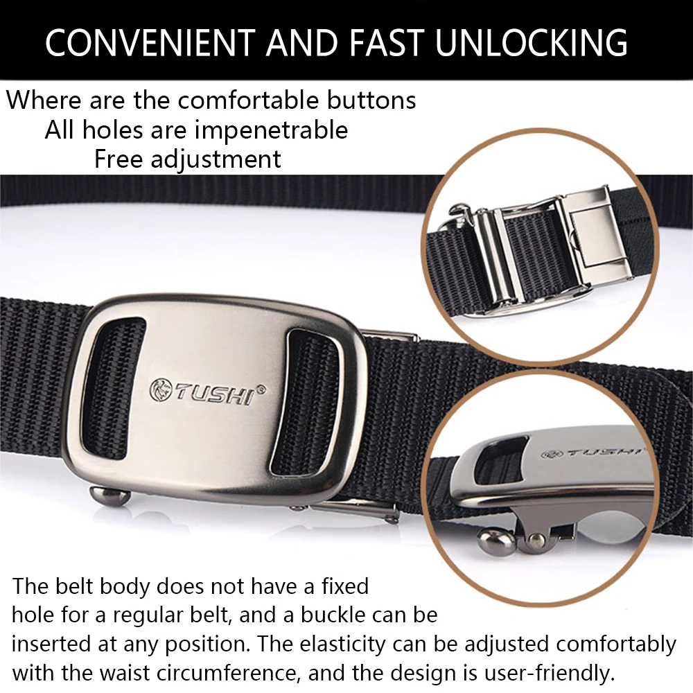 TUSHI New Tactical Belt Nylon Military Army Belt Outdoor Metal Buckle Police Heavy Duty Men's Training Hunting Belt