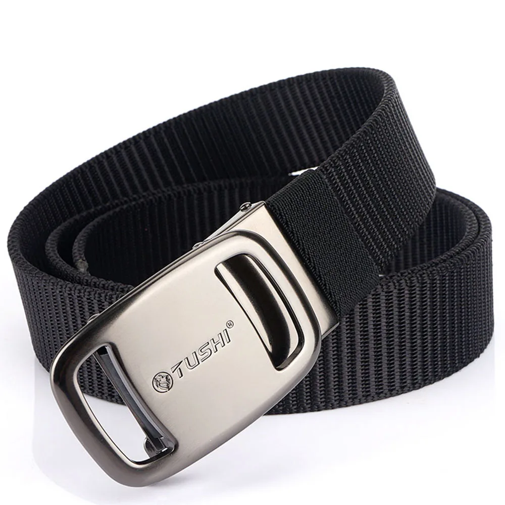 TUSHI New Tactical Belt Nylon Military Army Belt Outdoor Metal Buckle Police Heavy Duty Men's Training Hunting Belt